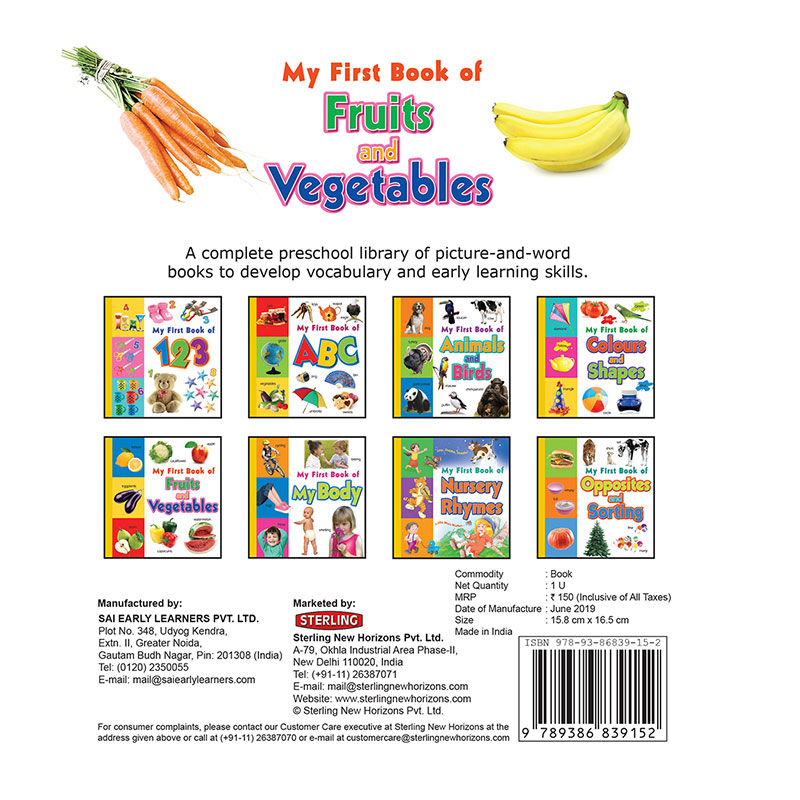 My First Book of Fruits and Vegetables